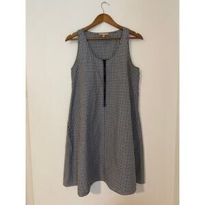Michael Kors Collection Black White Checker Gingham Zip Front Dress GUC Italy 12